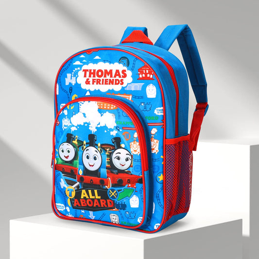 William Lamb Thomas the Tank Engine Kids Childrens Premium Backpack School Travel Bag with side mesh pocket and front zipped pocket, Multicolour, 36.7cm (height), 26cm (width), 13cm (depth) (02938)