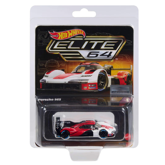 Hot Wheels Elite 64 Porsche 963, 1:64 scale car, Inspired in part by the legendary Porsche racers of the ‘80s, for Collectors, JCP46