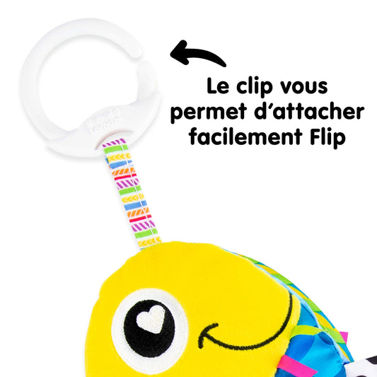 LAMAZE L27197 Flip The Fish-Clip and Go-Pram, Sensory Play, Ideal Baby Gifts for New Parents-Newborn Toy-Suitable for Boys and Girls from 0-24 Months, Red