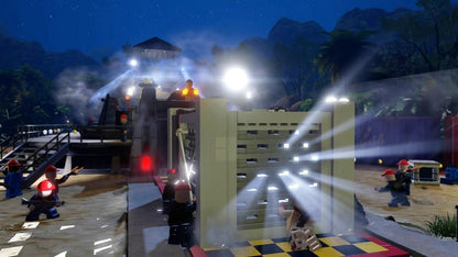 LEGO Jurassic World game for kids aged 6 and up, featuring colorful LEGO dinosaur and character pieces from WB.