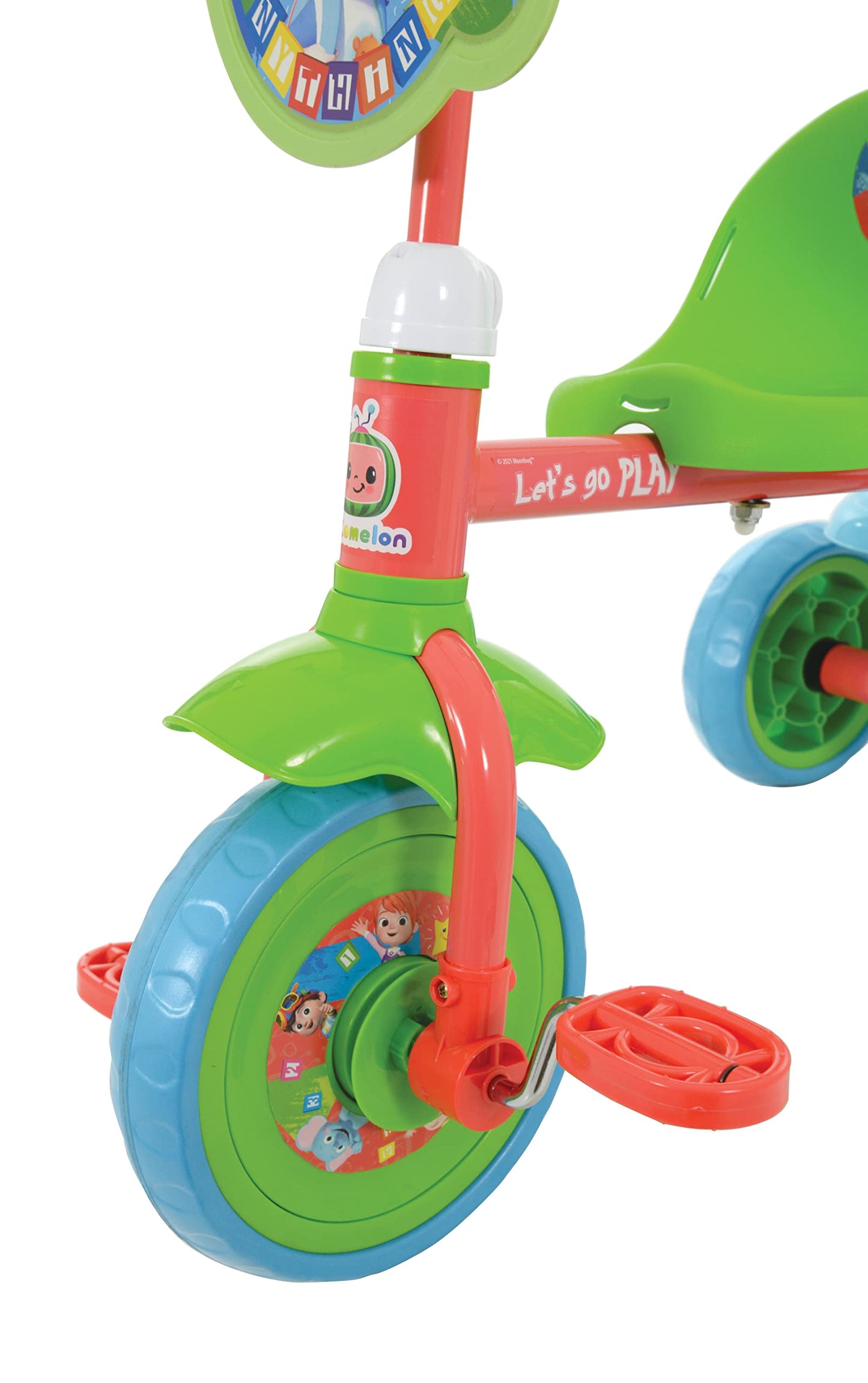 CoComelon My First Trike for Toddlers - Baby Trike with Parent Handle - Adjustable Tricycle - Push Along Bike - 79x44x97cm