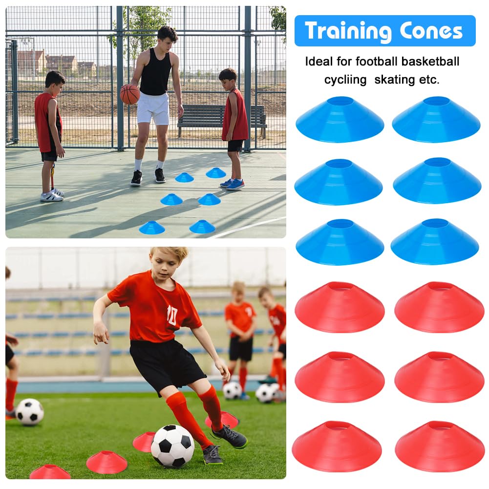 YGORTECH Football Training Equipment for Kids, Speed Agility Training Set, Agility Ladder 12 Rung 6M, Football Kick Trainer, 12 Disc Cones, Football Training Kit Gifts for Boys
