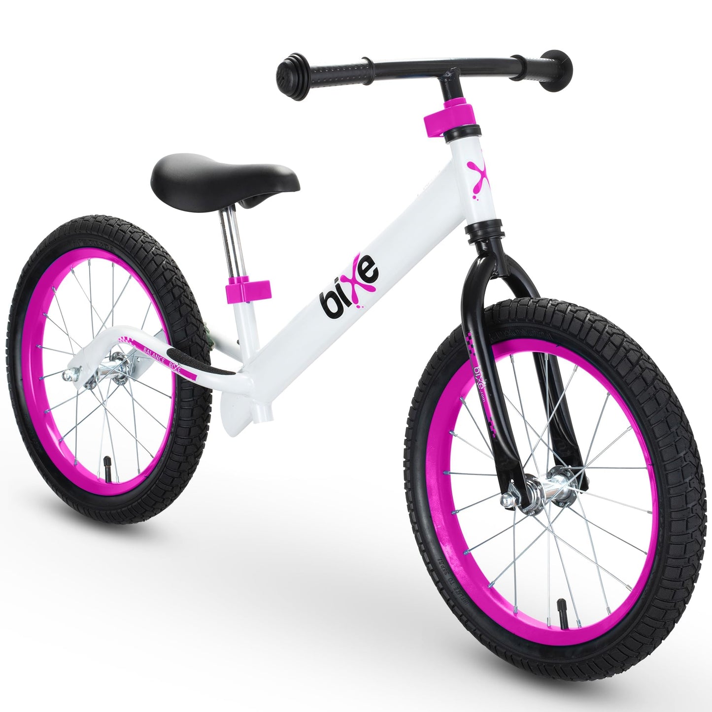 Bixe Balance Bike - 40.6 cm (16") Big Kids' Training Bikes - Kids Balance Bike Designed for Children Ages 4 to 9 - No Pedal Push Bicycle for Boys or Girls - Pink