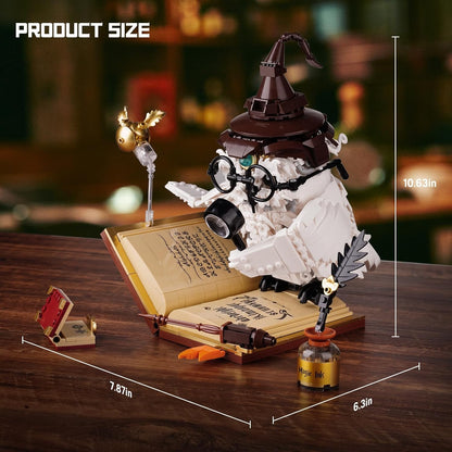 Ideas Magic World Owl Building Set, Compatible with Lego Animal MOC Potter Toy with 1162 PCS, Collectible Harry Bird Model with Light Effect, for Adults Fans for Boys and Girls Aged 8+