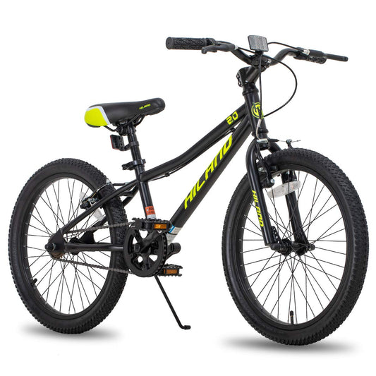 HILAND 20 Inch Kids Mountain Bike, Single Speed Kids Bike with High Carbon Steel Frame, V-Brakes, Children's Bicycle for Boys Girls, Black