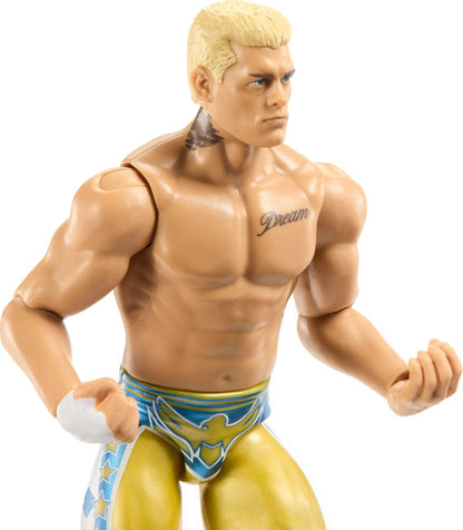 Mattel WWE Cody Rhodes Action Figure, Main Event Series #159, 6-inch Collectible Superstar with 14 Articulation Points & Life-Like Look, JGD46