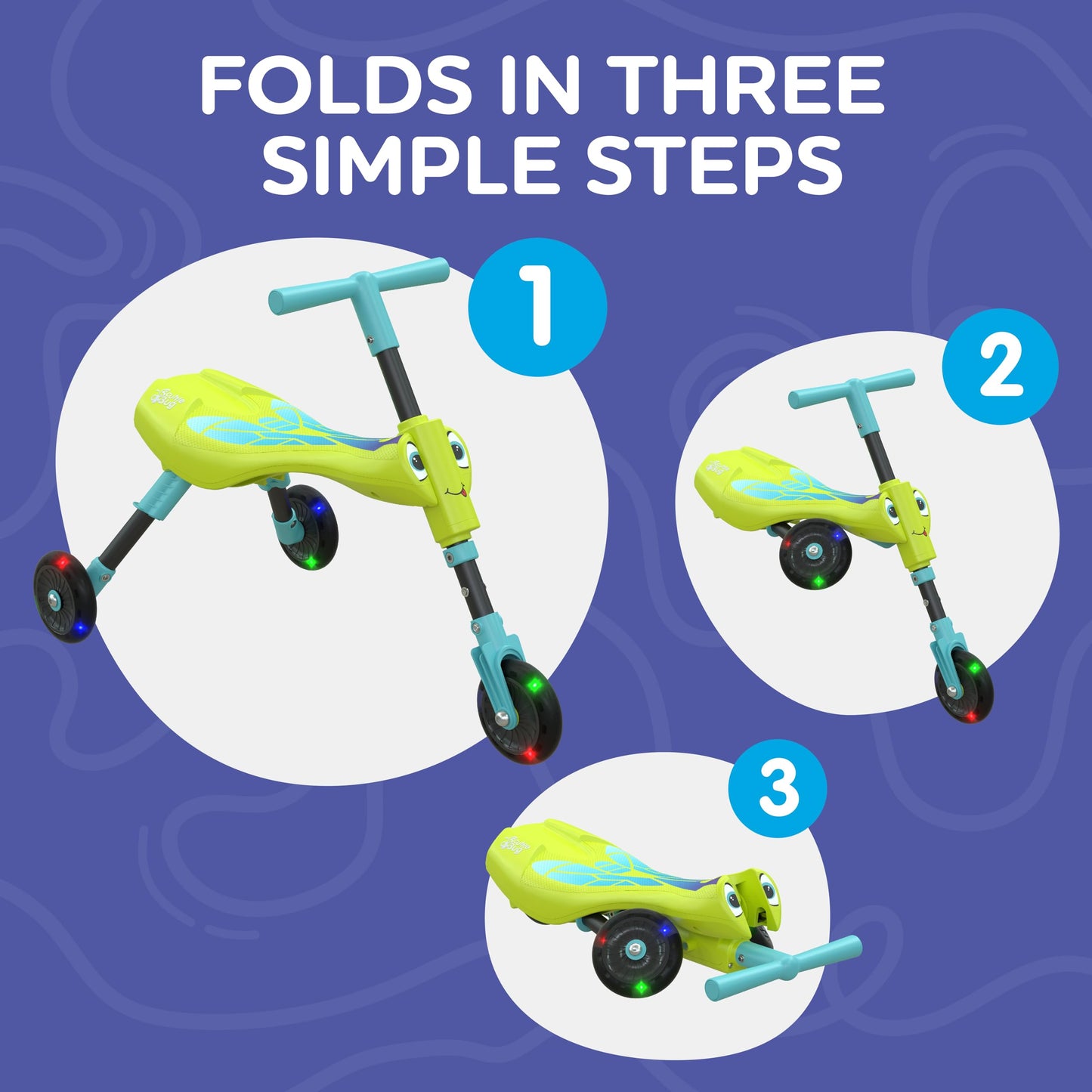 Scuttlebug 8615 Firefly Light Up Trike Ages 1-3 Push Bike 3-Wheel Foldable Ride-On Tricycle for 1+ Year Old Boys and Girls, Antennae Handlebar, Develop Your Toddler’s Balance and Motor Skills, Green