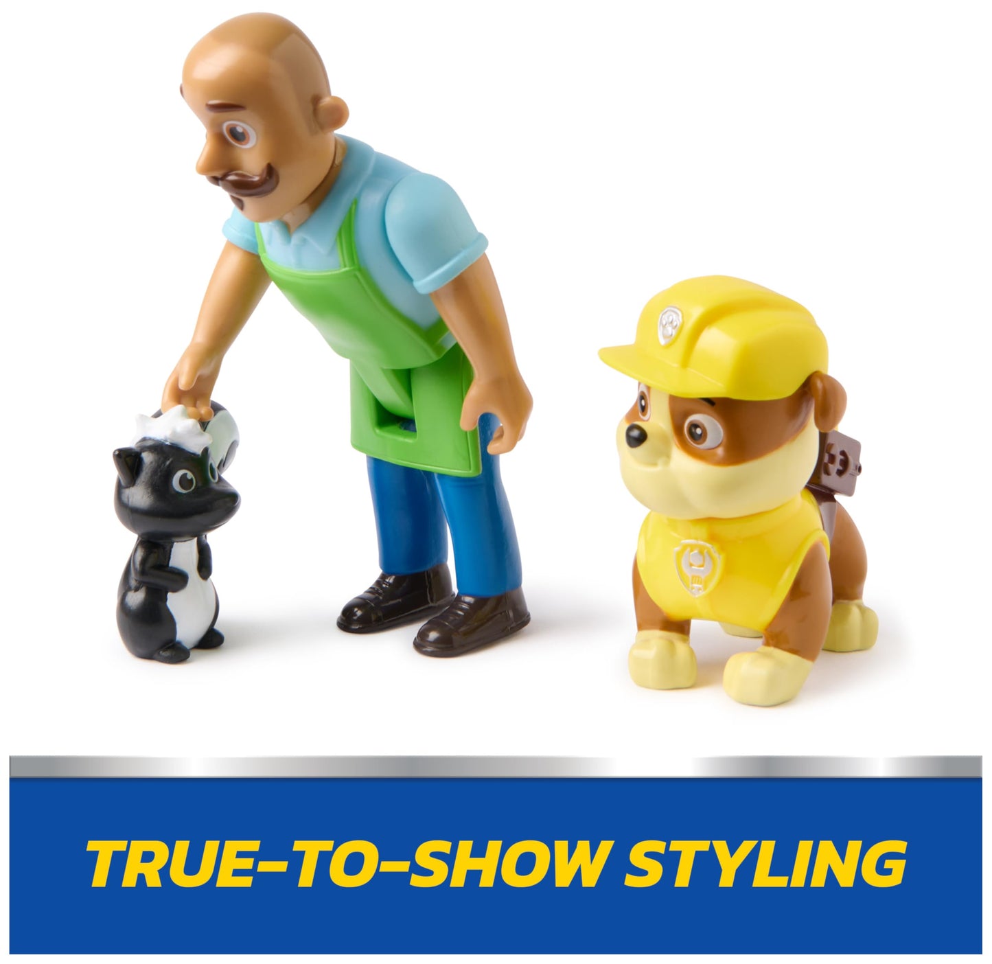 PAW Patrol Rubble & Mr. Porter Figure Pack with Skunk Toy Figure, Kids Toys for Boys and Girls Ages 3 and Up