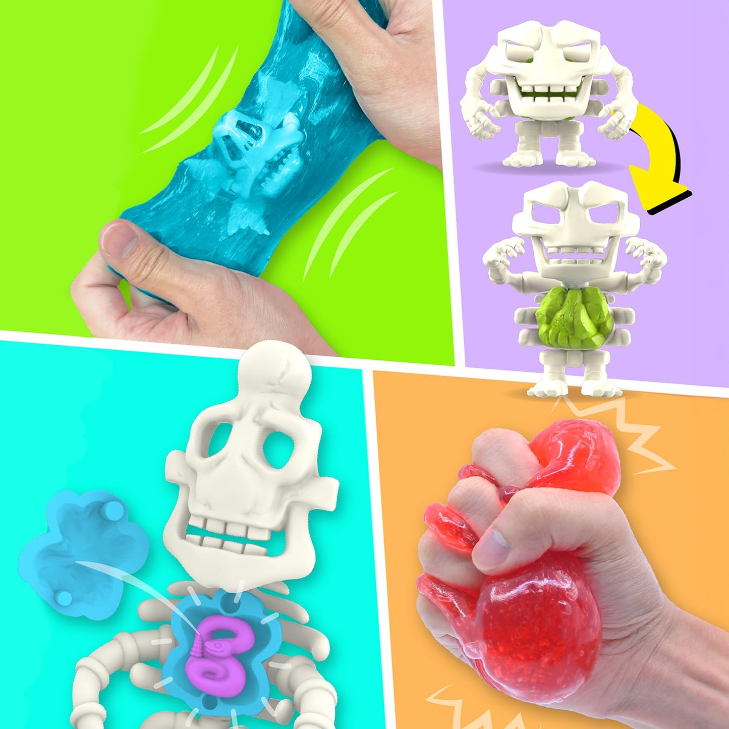 So Slime Gooblins Slime Gift Set with two colorful slime containers, figurines, hidden skeletons, and manual assembly for kids ages 4+