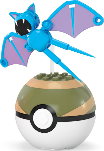 MEGA Pokémon building toys set featuring Pikachu and Zubat, 40 pieces, 2 poseable characters, and a Poké Ball.