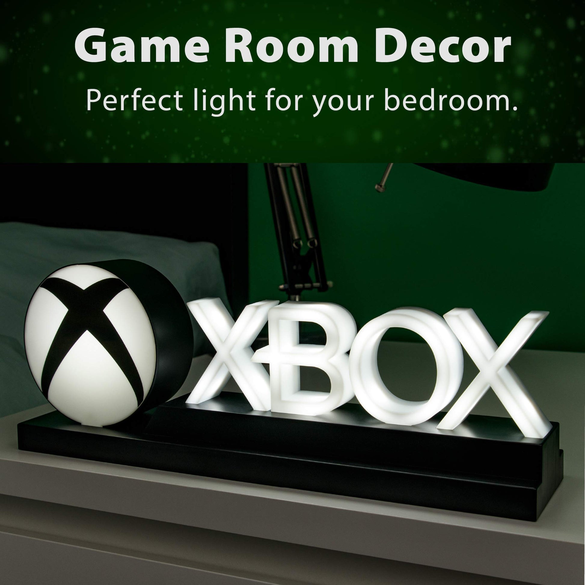 Paladone Xbox Icons Light with dynamic and standard lighting modes, gaming desk decor and gift for Xbox gamers.