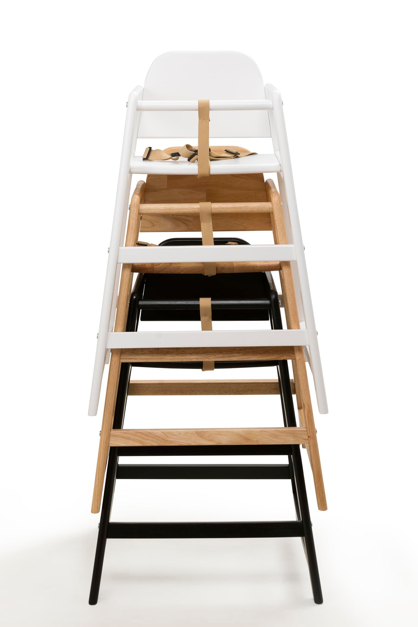 Safetots Two Pack of Simply Stackable Wooden High Chairs, Black, Highchairs for Baby and Toddler, Stylish and Practical, Baby Highchairs for Your Home or Space Saving High Chairs for Restaurant