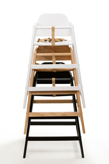 Safetots Two Pack of Simply Stackable Wooden High Chairs, Black, Highchairs for Baby and Toddler, Stylish and Practical, Baby Highchairs for Your Home or Space Saving High Chairs for Restaurant