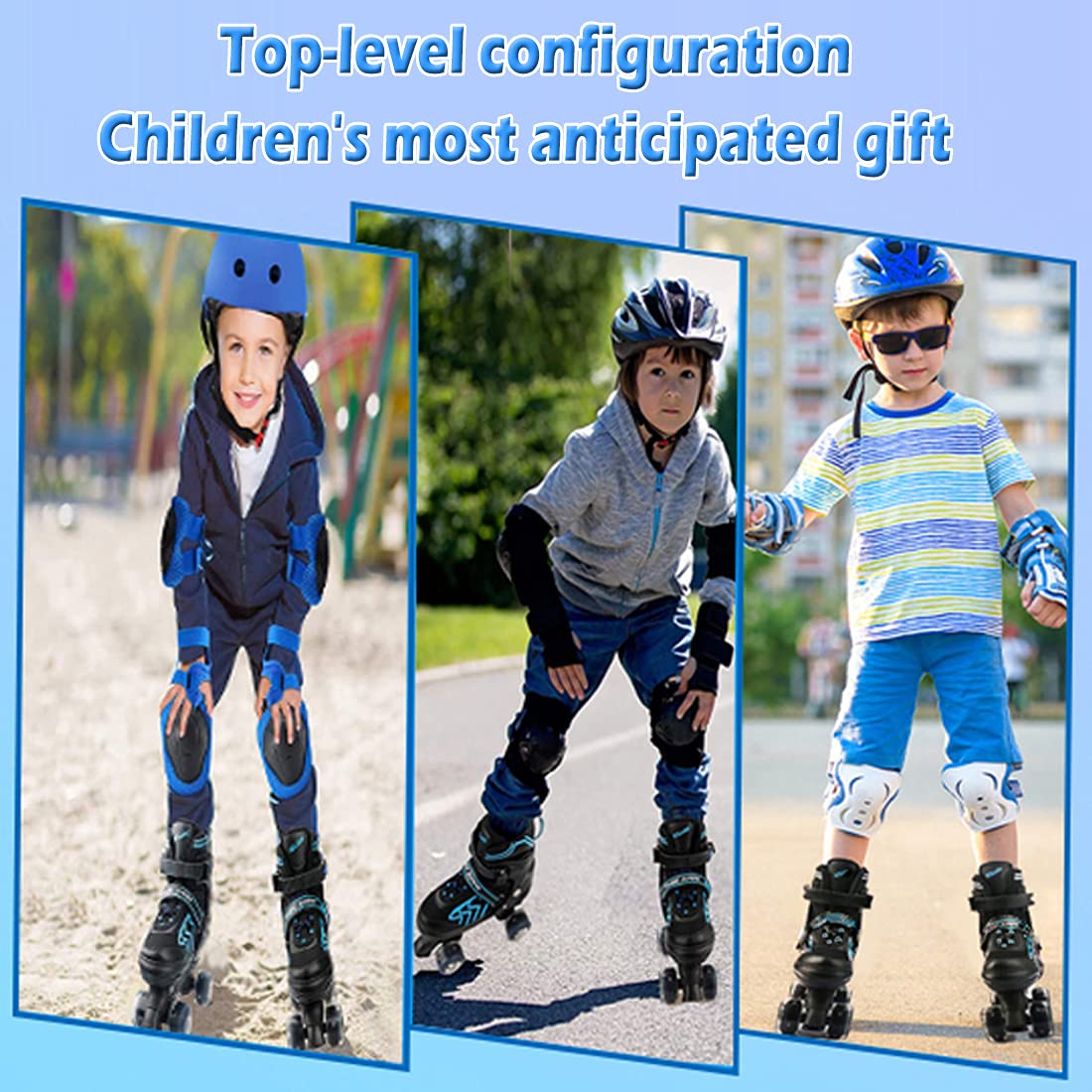Adjustable MGYZM kids roller skates with light-up wheels for boys and girls, suitable for indoor and outdoor use.