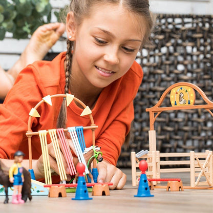 SCHLEICH Farm World 42481 Pony Agility Training Set with Horse, Trainer, and Accessories Playset - 41-Piece Pony, and Horse Club Accessories - Toy Animals Gift Set for Boys, Girls, Toddlers Ages 3+