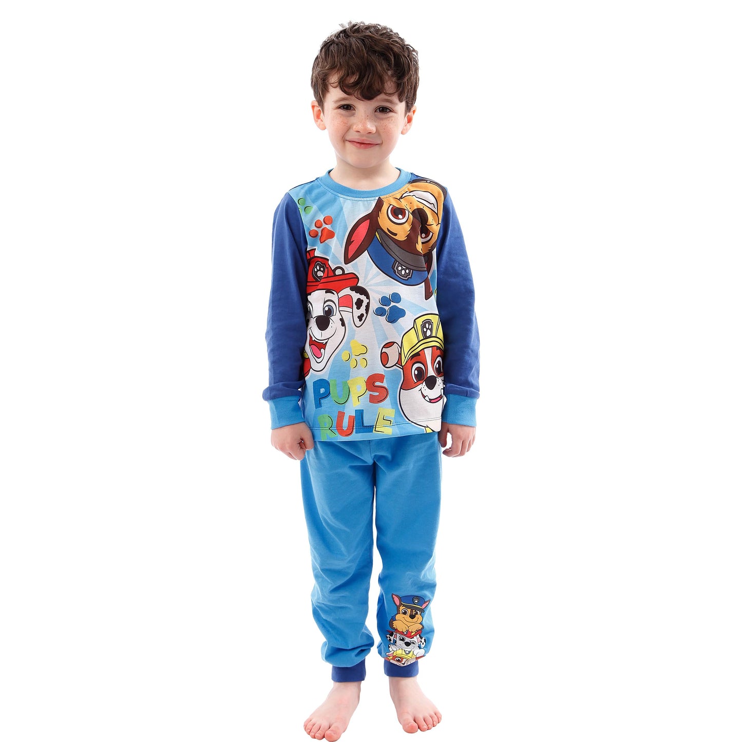 Paw Patrol Dressing Gown And Pyjamas For Kids | Chase, Rubble and Marshall Hooded Dressing Gown And Pyjamas For Boys | Blue 4-5 Years