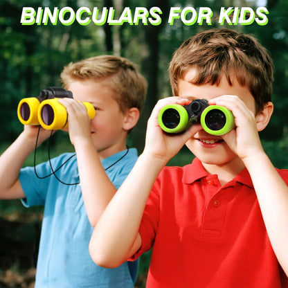 Green toy binoculars for kids, 4x30 high-resolution children’s binoculars for ages 3 to 8, suitable for outdoor play and gifts.