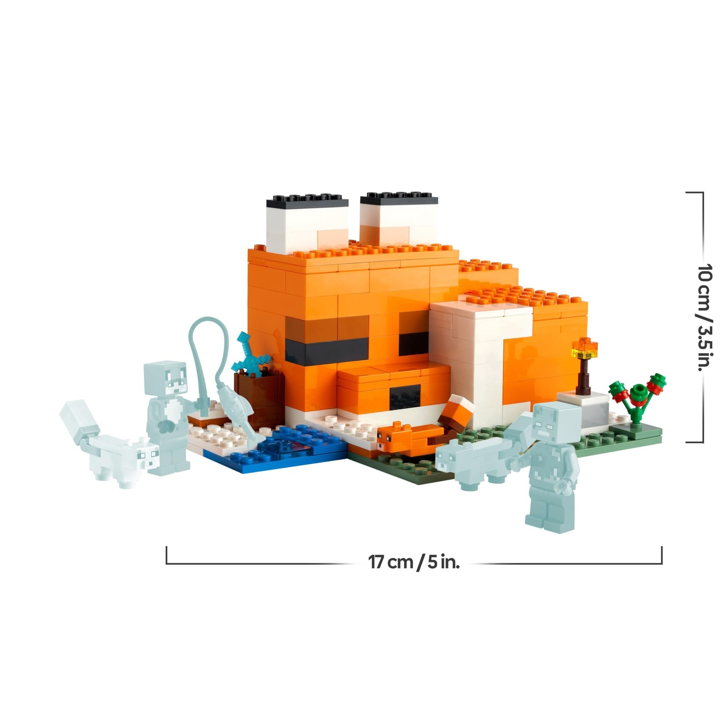 LEGO Minecraft The Fox Lodge - Play and Display House Toy with a Hero, Mob and Animal Figures plus Accessories incl. a Diamond Sword - Gaming Gift for 8+ Year Old Boys & Girls - 21178