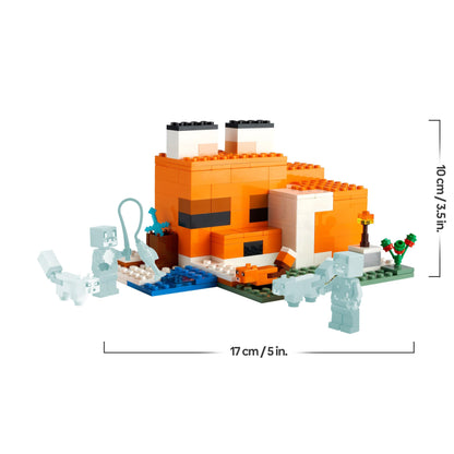 LEGO Minecraft The Fox Lodge - Play and Display House Toy with a Hero, Mob and Animal Figures plus Accessories incl. a Diamond Sword - Gaming Gift for 8+ Year Old Boys & Girls - 21178