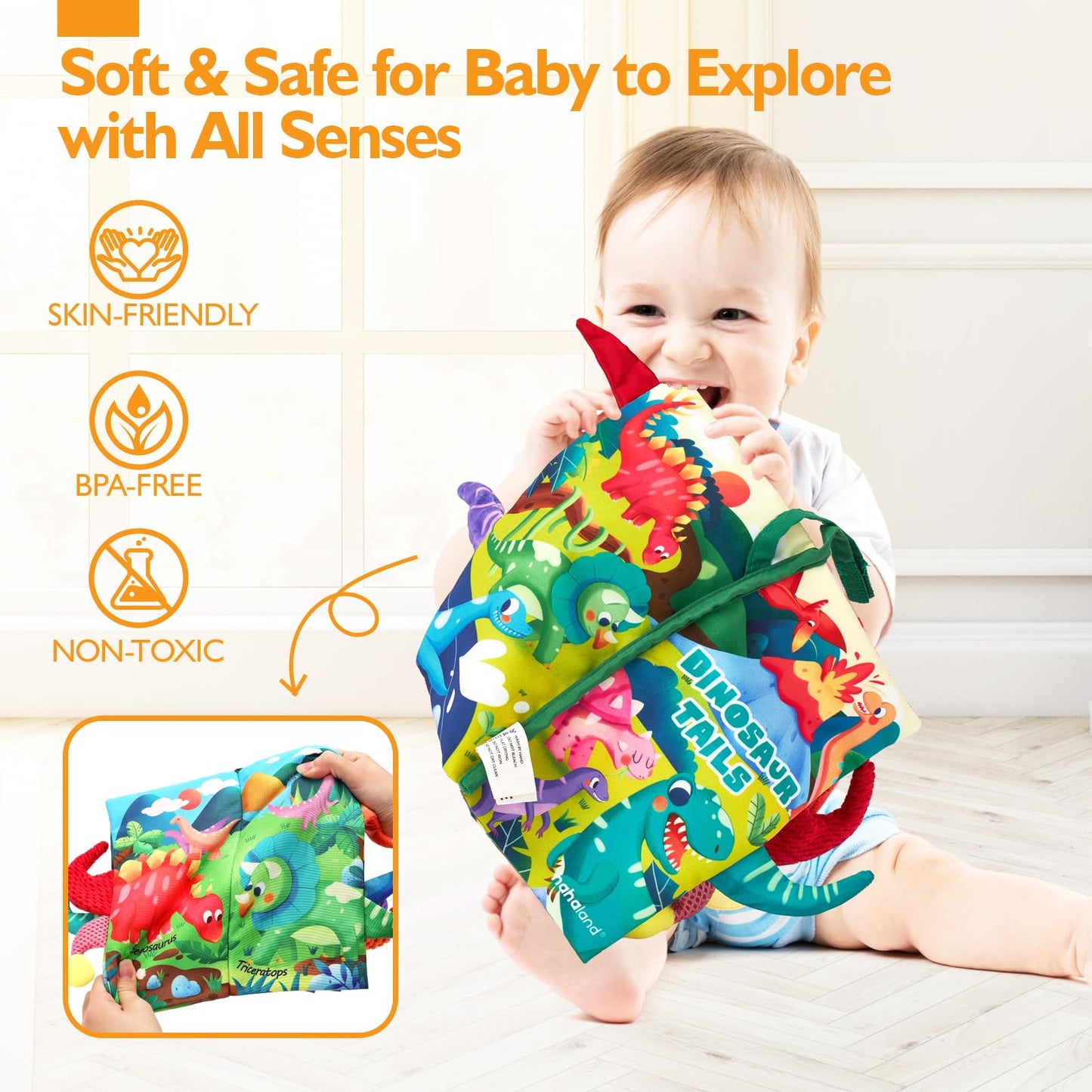 hahaland Baby Books 0-6 Months，Infant Tummy Time Toys High Contrast Sensory Baby Toys 6 to 12 Months Touch Feel Book Gift Christmas Stocking Stuffers for Boys Girls 0-3 Months Book Early Learning