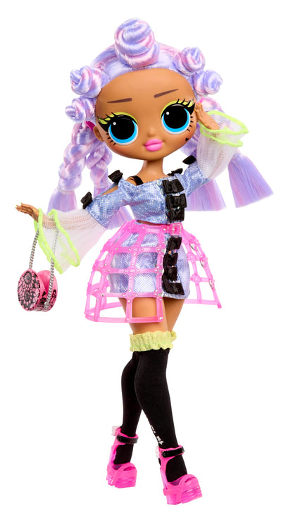 L.O.L. Surprise! OMG Doll Miss Royale dressed in stylish outfits with accessories, showcasing her vibrant fashion details.