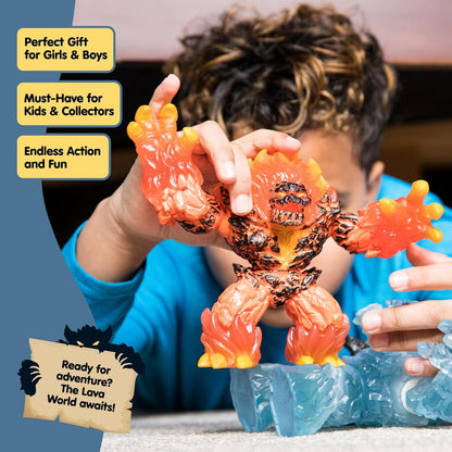 SCHLEICH Eldrador Creatures - 7" Lava Smasher Monster - Fun Movable Magma Monster Action Figure for Boys and Girls - Fantasy Fire Beast Figurine - Durable Elemental Creature - Toys for Kids Ages 7+