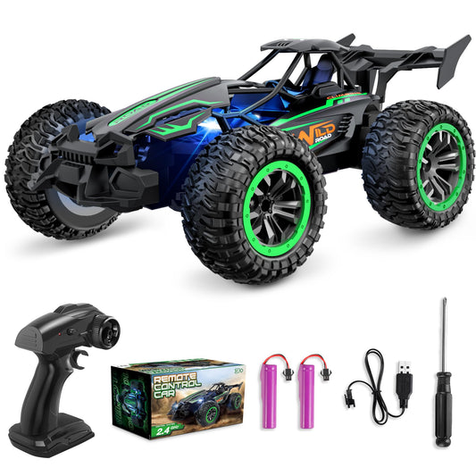 Perbabe RC Car Remote Control Cars, 2.4GHz 20+KM/H High Speed Radio Controlled Cars 2WD RTR All Terrain Off-Road Race Car with Rechargeable Battery Toy Gifts for Kids Boys Girls 3 4 5 6 7 8 9 10