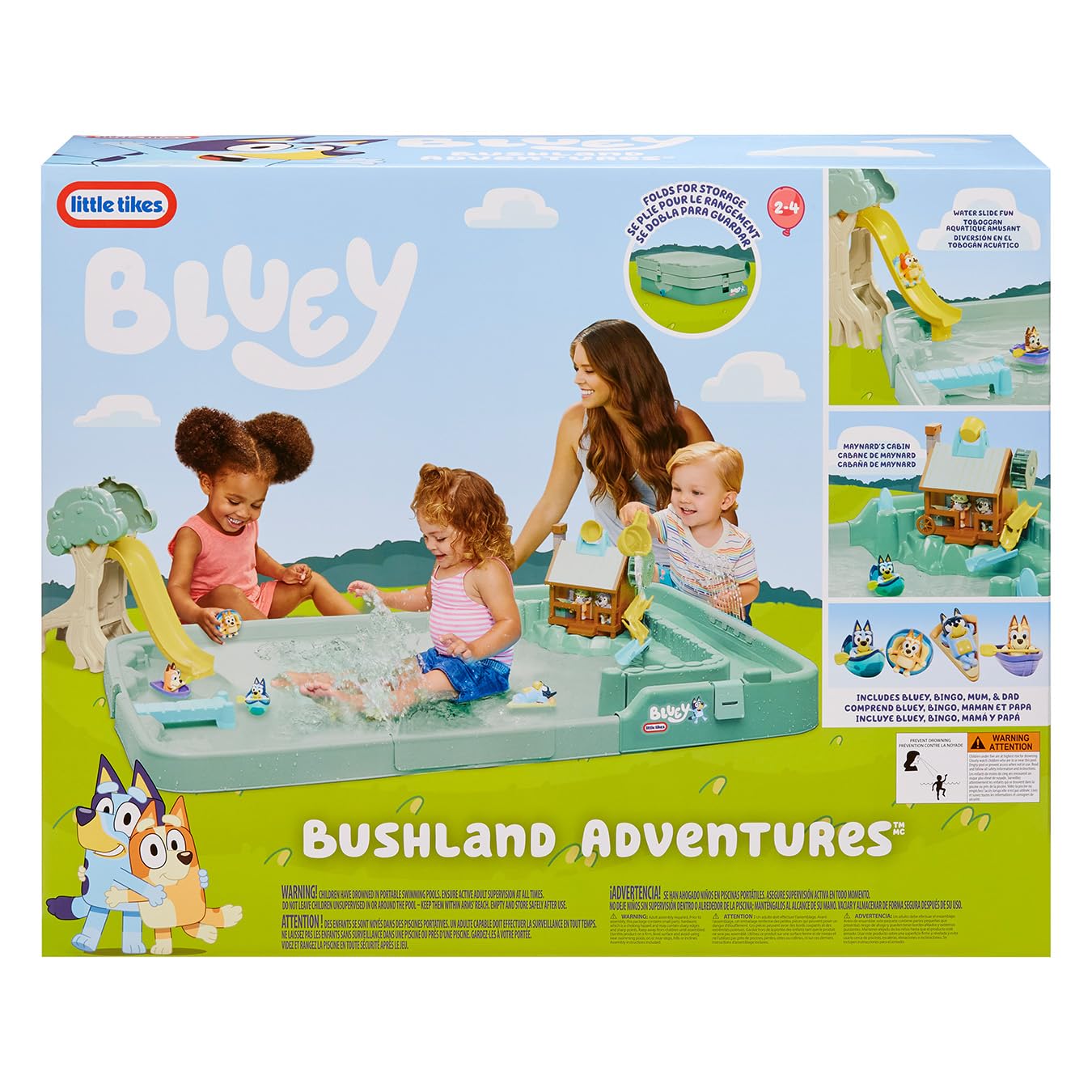 Little Tikes Bluey Bushland Waterplay Adventure with 6 Accessories, Bluey Active Play, for Boys and Girls Age 3+, Green One