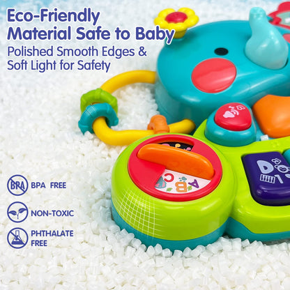 HOLA Baby Toys 6 to 12 Months Musical Elephant Piano Baby Toy 6 Months Plus 12 18 Months Interactive Early Learning Toys for 6 Month Old Babies Girls Boys Gifts