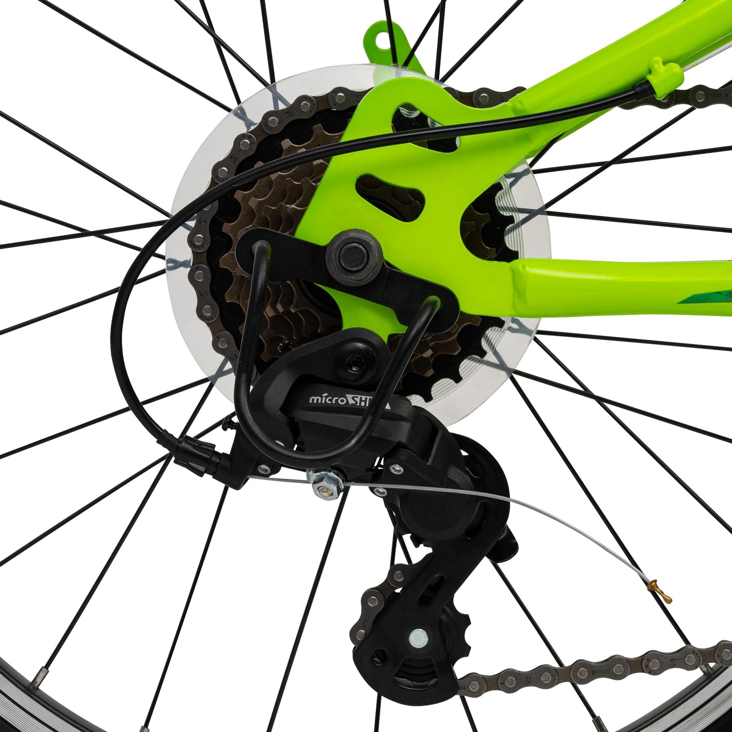 Huffy Extent 20-Inch Boys’ Mountain Bike, 6-Speed Microshift Gear System, Front Suspension, Durable Steel Frame, All-Terrain Tyres, For Kids Ages 5–9 Years, Antifreeze Green