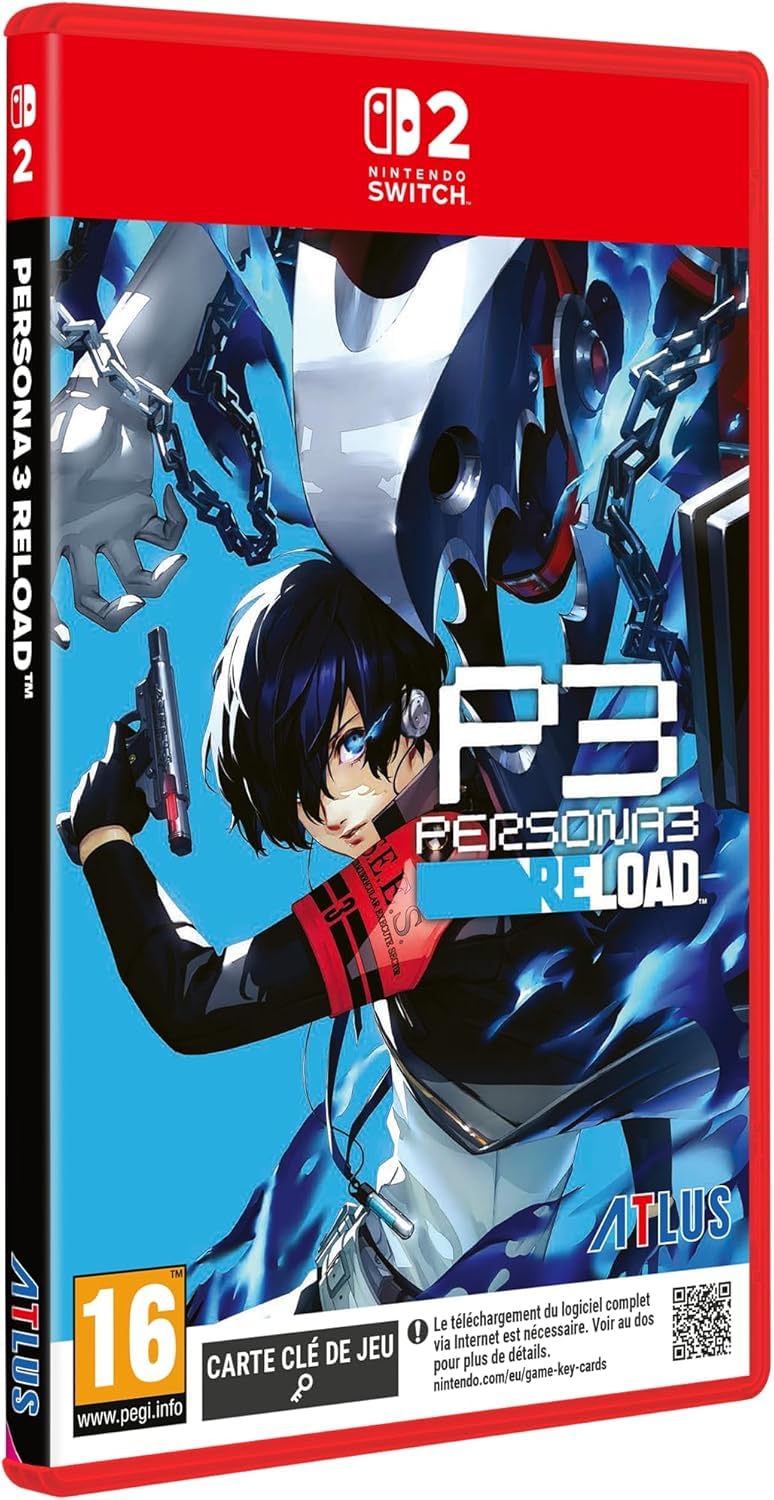 SEGA Persona 3 Reload Nintendo Switch 2 game cover with artwork featuring characters from the popular role-playing game.