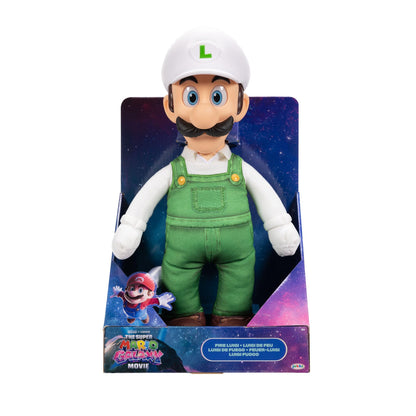The Super Mario Galaxy Movie Fire Luigi Poseable Plush 15" / 38cm, Officially Licensed by Jakks Pacific, Plush with Sculpted Roto Head, Nintendo Collectible Plush, for Ages 3+
