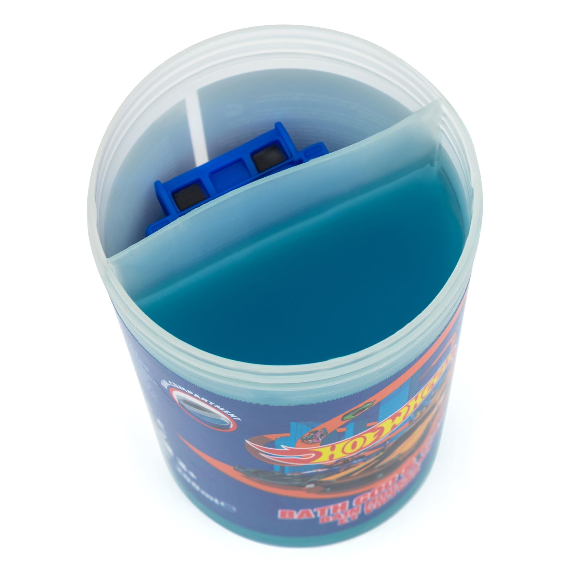 Kokomo Studio Children's Bath Goo 200ml with toy car, colorful slime in a container, ideal for fun bubble baths.