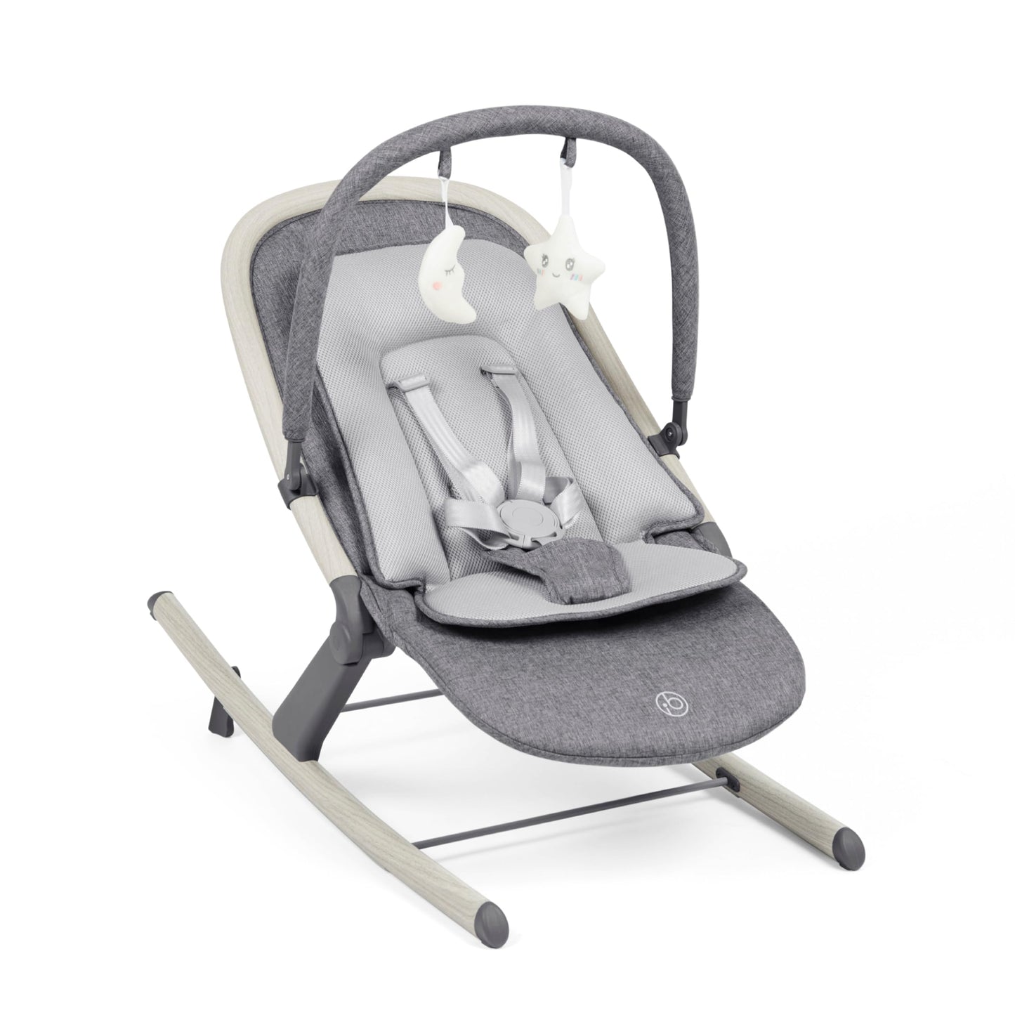 Ickle Bubba Stella baby bouncer and rocker with adjustable seat, lightweight frame, removable toy bar, washable fabric, suitable from birth