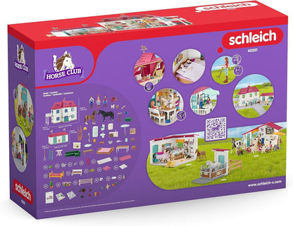 SCHLEICH Horse Club - Lakeside Country House and Stable Horse Play Set, 192 Piece Detailed Doll House and Horse Toy Accessories for Girls and Boys Ages 5+