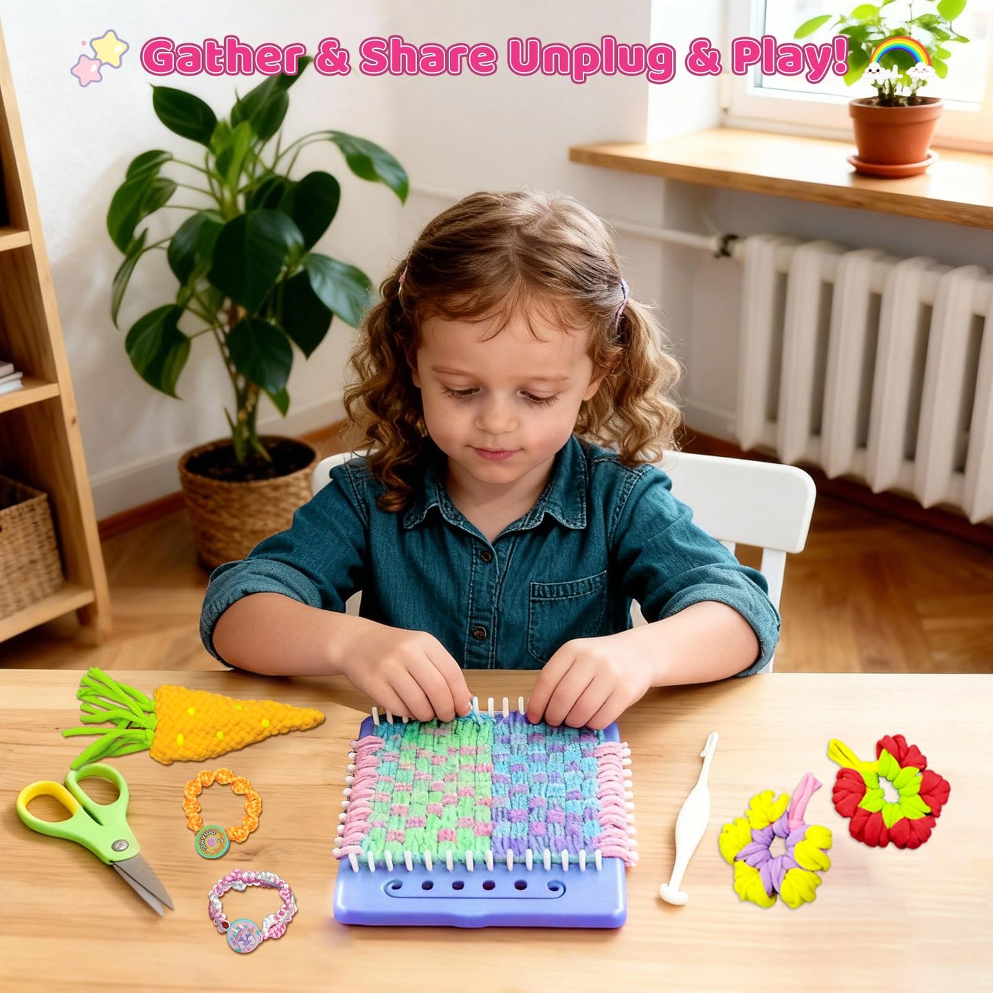 KuflooQ Friendship Bracelet Making Kit for 6-15 Year Old Girls, Craft Kits for Childs, DIY Christmas Gifts for Girls, Weaving Loom Kit Toys for Kids