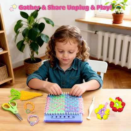KuflooQ Friendship Bracelet Making Kit for 6-15 Year Old Girls, Craft Kits for Childs, DIY Christmas Gifts for Girls, Weaving Loom Kit Toys for Kids