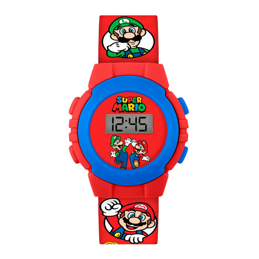 Super Mario Red Digital Watch GSM4234 with digital display, sporty design, and adjustable strap, ideal for gaming and casual wear.