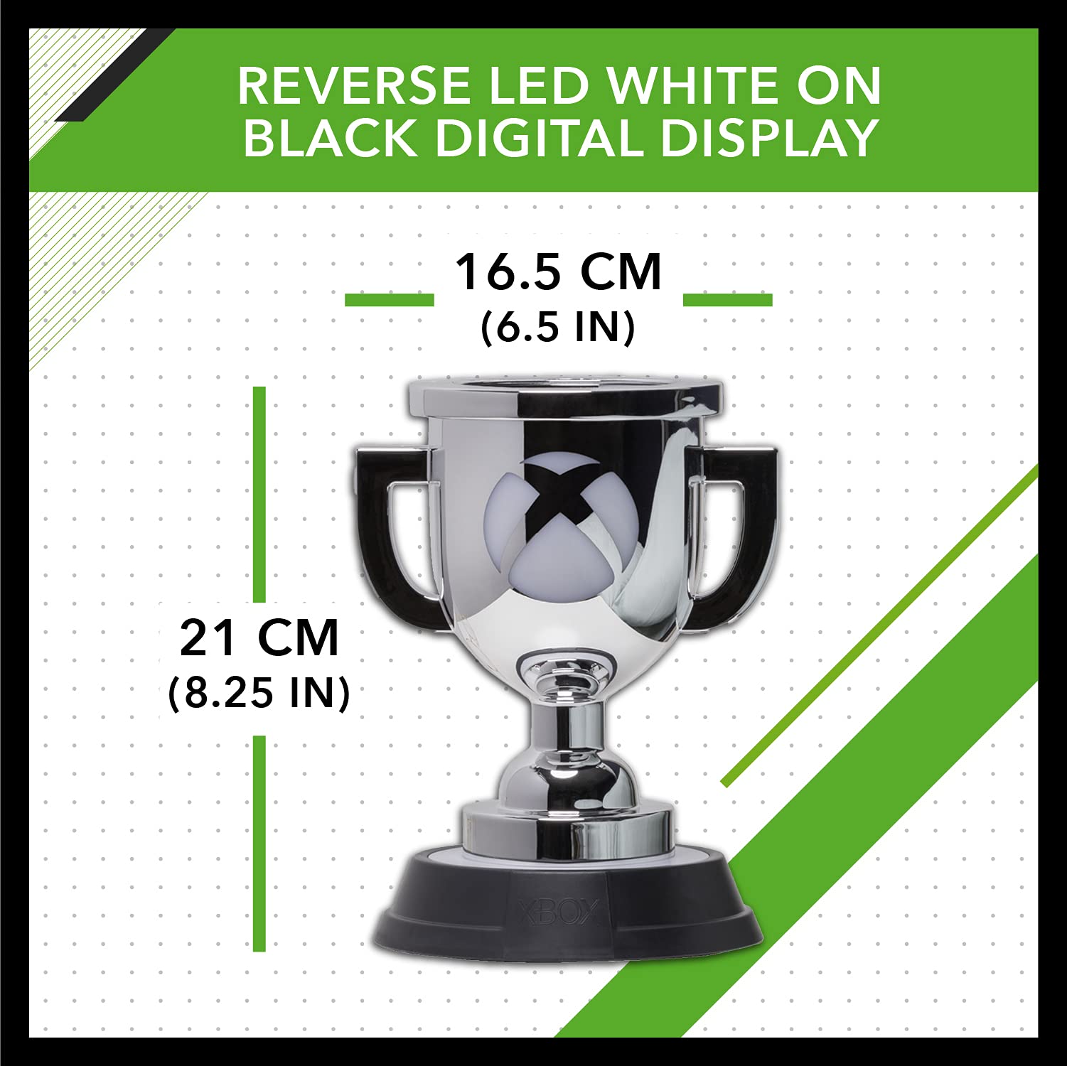 Silver XBOX Paladone achievement light, officially licensed gaming merchandise with illuminated design, PP7501XB.
