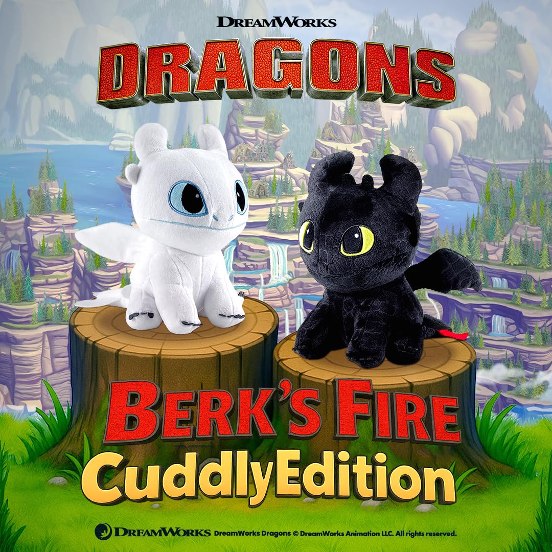 BIOSYNEX - Dragons Heatable Plushies – Microwave Warm Cuddle Toy with Removable Clay Bead Pouch - Gentle and Comforting Warmth - Machine Washable and Safe from Birth (Light Fury)