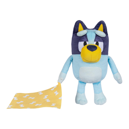 Bluey Sleepy Time 13 Inch Plush With Blanket, Press Tummy To Hear 7 Fun Phrases, Sing Along To The Theme Song, So Soft Made With Deluxe Fabrics And Detailed Stitching