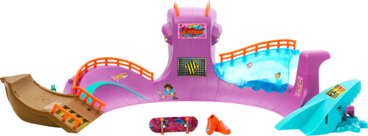 Hot Wheels Skate Octopark Playset, With Exclusive Finger Skateboard and Pair of Removable Skate Shoes, Toy Storage for Boards and Shoes, HMK01