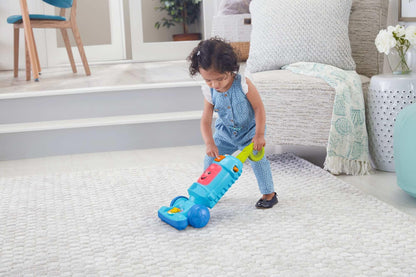 Fisher-Price Toddler Toy Laugh & Learn Light-Up Learning Vacuum Musical Push Along for Pretend Play Infants Ages 1+ Years, FNR97