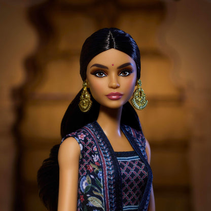 Barbie Diwali Doll by Anita Dongre Wearing Festival of Lights Look, Holiday Collectible with Doll Stand & Certificate of Authenticity, HRM91