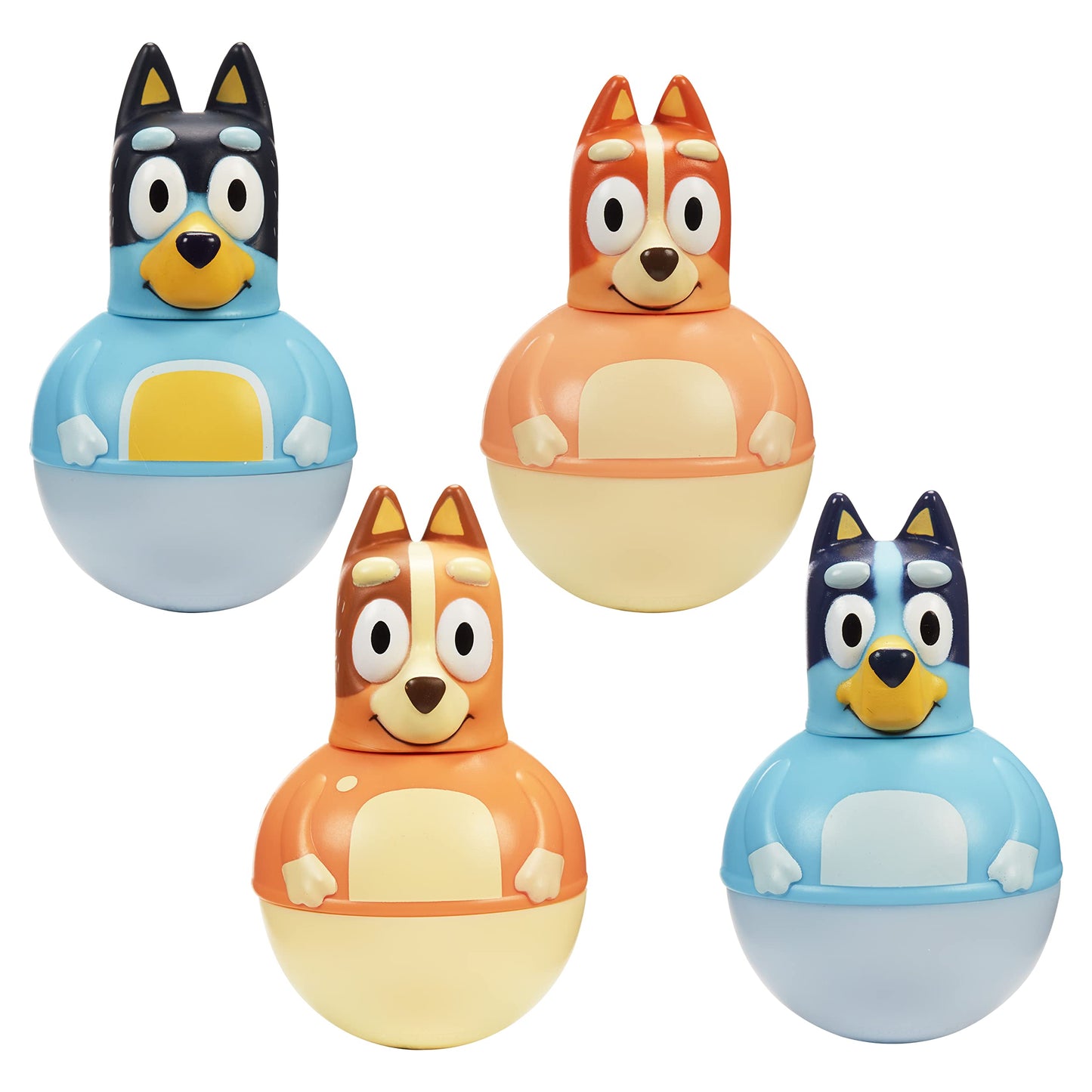 Character Options 07717 Four Pack, Weebles Wobble, Preschool Figures, Bluey Toys for 18mth+