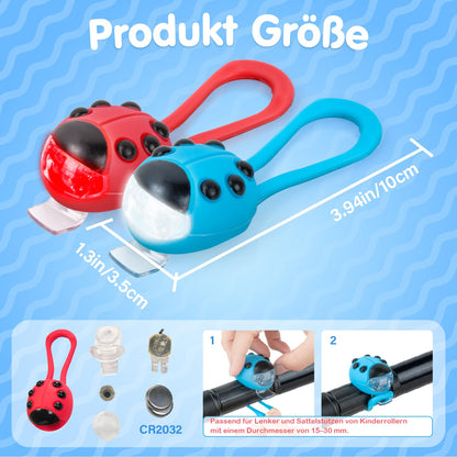 Gofimyee 2 Pack Kid Bike Light,Kids Scooter Light, Waterproof with 3 Light Modes for Kids Scooter or Bycycle