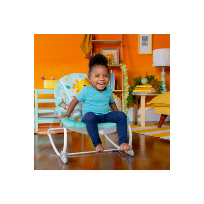 Bright Starts Wild Vibes infant to toddler rocker with vibrations, unisex design, suitable for newborns and toddlers.