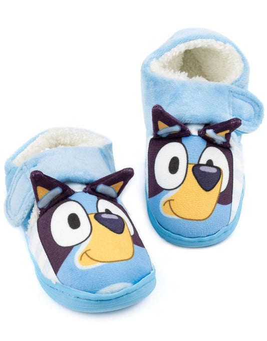 Bluey Slippers Kids Toddlers | Girls Boys Animated Blue Heeler Puppy 3D Ears House Shoes | Supportive Strap with Rubber Sole | Childrens TV Show 11 Child