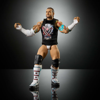 Mattel WWE Elite Action Figure & Accessories, Greatest Hits 2025 Set, 6-inch Collectible CM Punk with 25 Articulation Points & Swappable Hands, JHT46