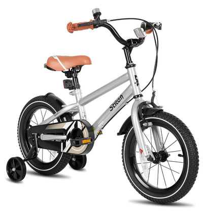 STITCH 14 Inch Kids Bike for 3-5 Ages Boys, 14" Wheels Bike for Boys With Stabilisers, Silve